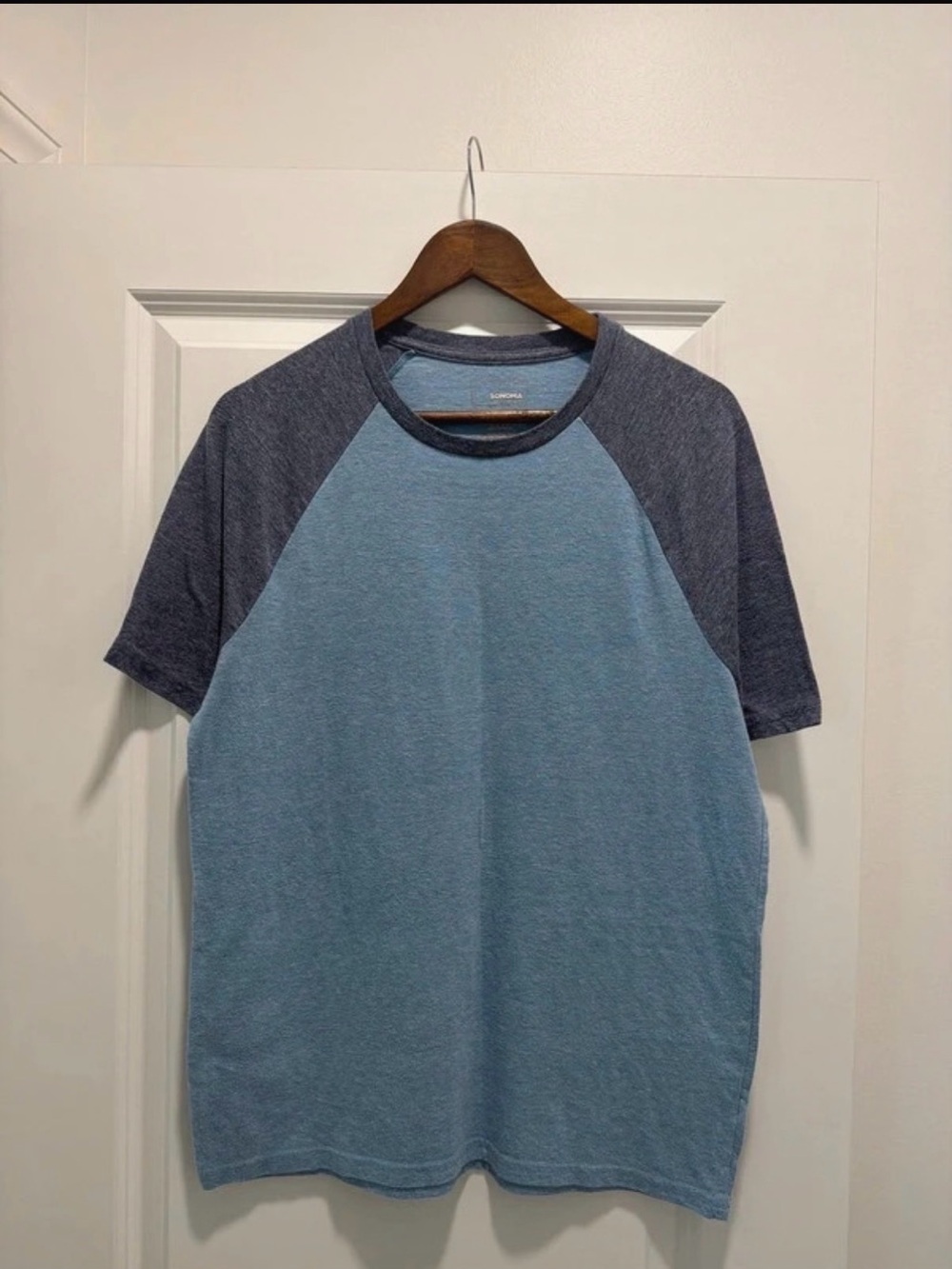 Sonoma Two-Tone Blue Raglan Short Sleeve Tee